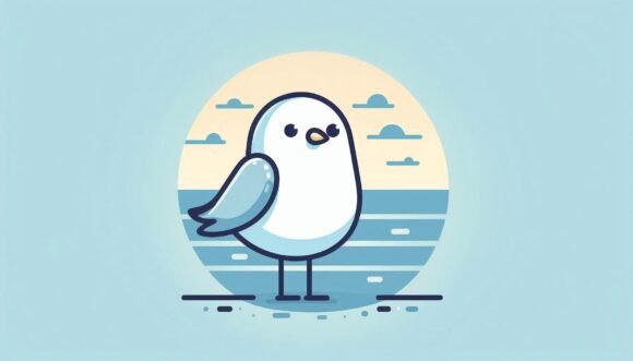 Download Minimalism Lone Seagull on a Calm Blue H - Minimalism Collection