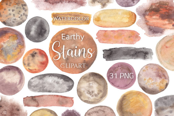 Download Earthy Watercolor Stains - Watercolor stains Collection