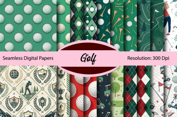 Download Golf Seamless Digital Paper - Digital Collection