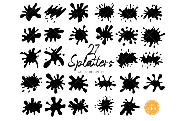 Download Paint Splatters, Blob Shape Silhouette S - Splatter Collection